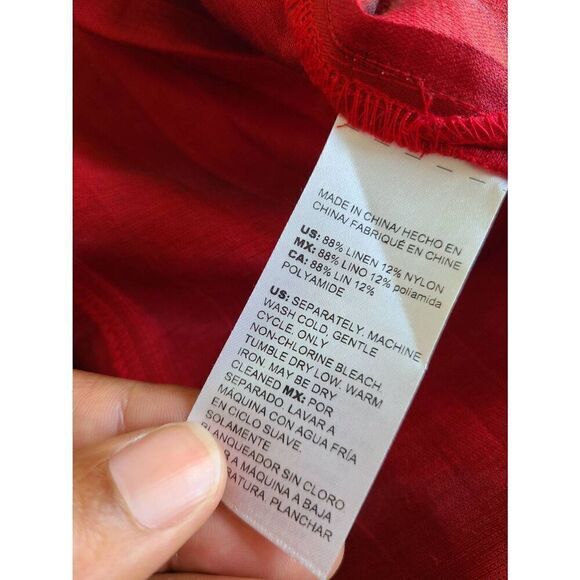 Chico's Basic Jacket Womens 3 Red Button Front Long Sleeve Collared Comfortable - Picture 9 of 9